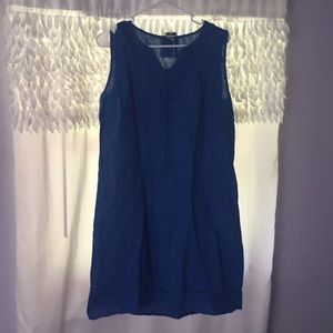 Bright blue linen dress